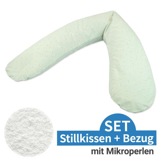 Theraline Stillkissen Das Komfort mit Mikroperlen-Füllung inkl. Bezug 180 cm - Feine Blümchen