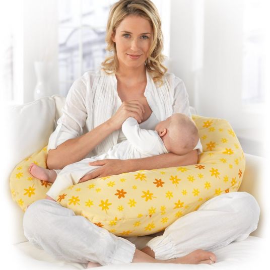 Theraline Nursing pillow The original 190 cm - Flower yellow