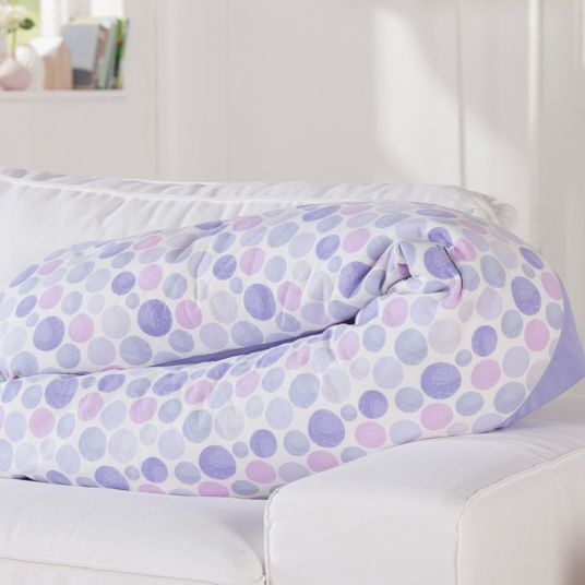 Theraline Nursing pillow The original 190 cm - Waterdots - Purple