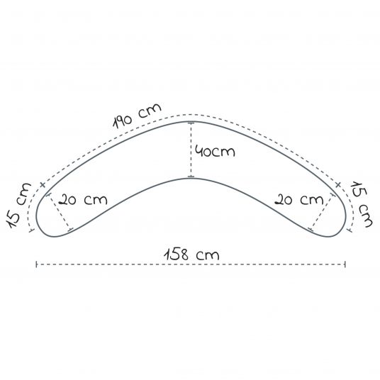 Theraline Cuscino per l'allattamento The Original - Imbottitura di farro 190 cm - senza fodera