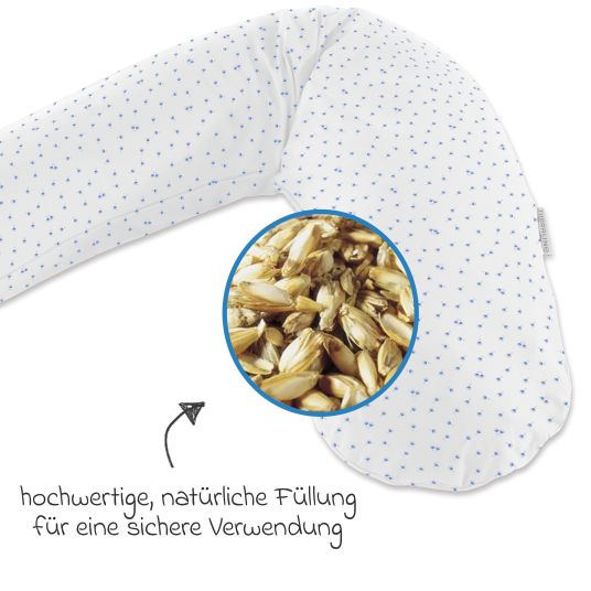 Theraline Cuscino per l'allattamento The Original con imbottitura in farro e fodera 190 cm - Blümlein - Blu