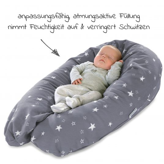 Theraline Nursing pillow The Original with spelt filling incl. cover 190 cm - starry sky