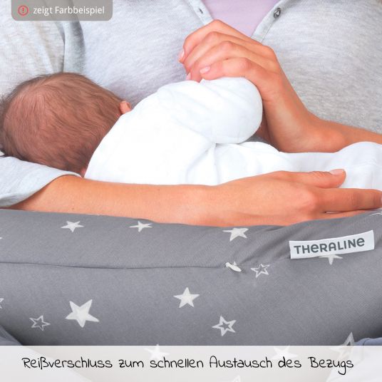 Theraline Nursing pillow The Original with spelt husk filling incl. cover 190 cm - Sweetheart