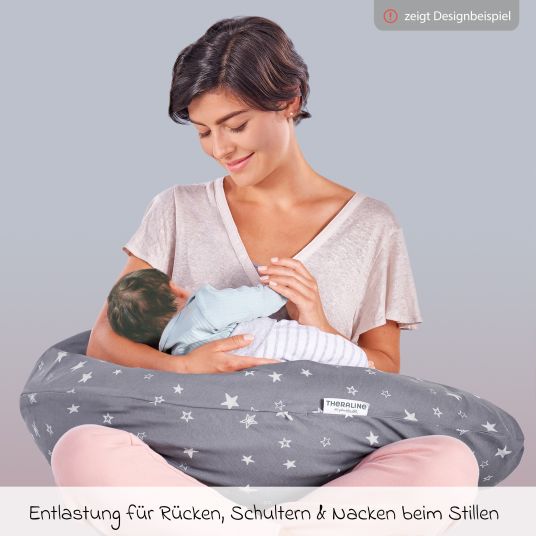 Theraline Nursing pillow The Original with microbead filling incl. cover 190 cm - Blümlein - Blue