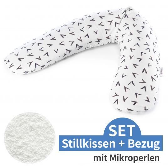 Theraline Stillkissen Das Original mit Mikroperlen-Füllung inkl. Bezug 190 cm - Hooks - Black & White