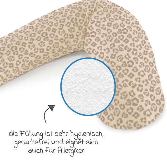 Theraline Nursing pillow The Original with microbead filling incl. cover 190 cm - Leo