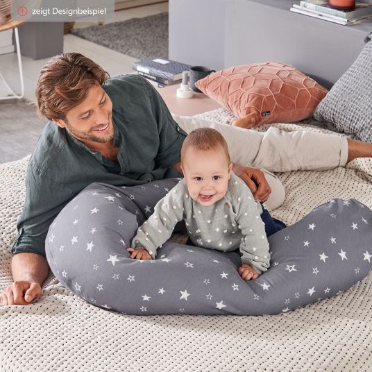 Theraline Nursing pillow The Original with microbead filling incl. cover 190 cm - Starry sky - White
