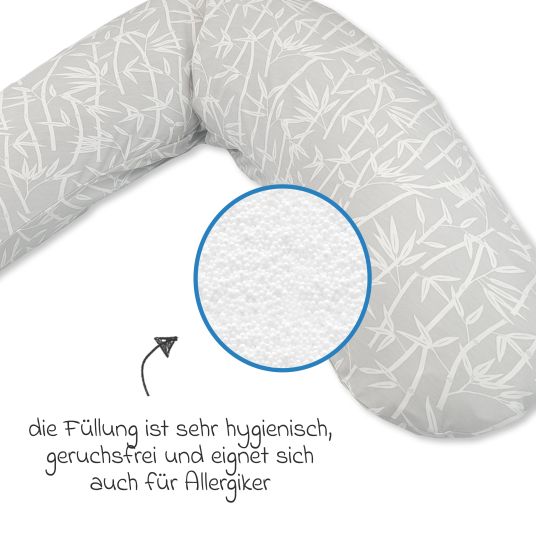 Theraline Nursing pillow The Original with microbead filling incl. cover Bamboo 190 cm - Bamboo Forest