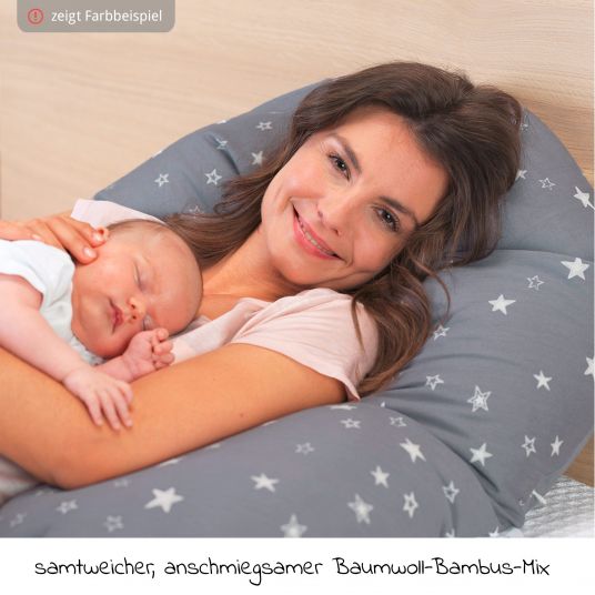 Theraline Nursing pillow The Original with micro bead filling incl. cover Bamboo 190 cm - Cappuccino