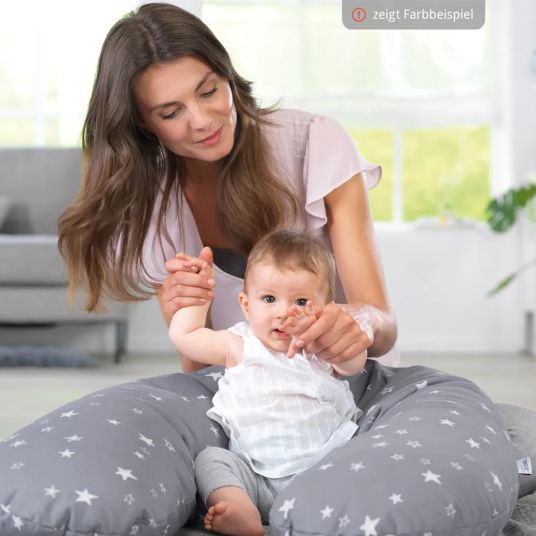 Theraline Nursing pillow The Original with micro bead filling incl. cover Bamboo 190 cm - clay gray