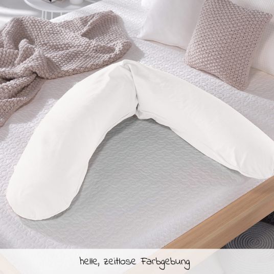 Theraline Nursing pillow The Original with micro bead filling incl. cover BIO Jersey 190 cm - White
