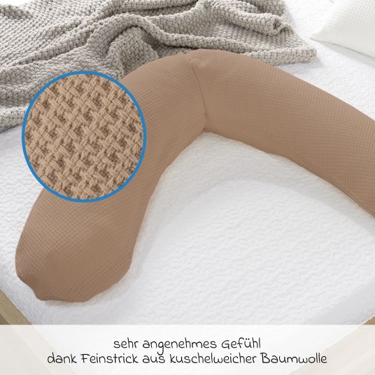 Theraline Nursing pillow The Original with microbead filling incl. cover fine knit 190 cm - Savannah