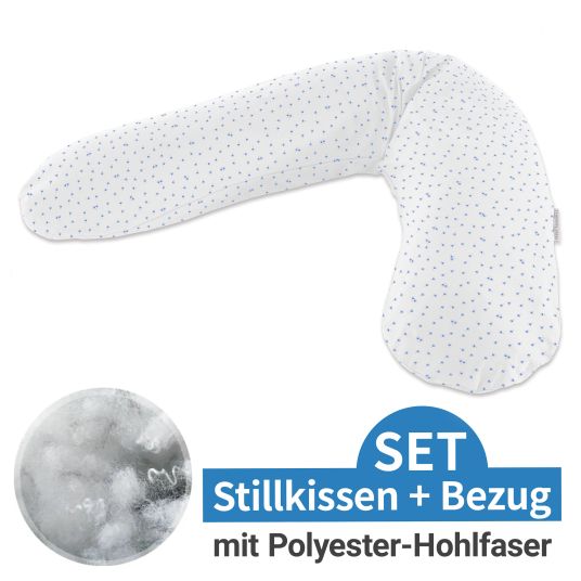 Theraline Stillkissen Das Original mit Polyesterhohlfaser-Füllung inkl. Bezug 190 cm - Blümlein - Blau