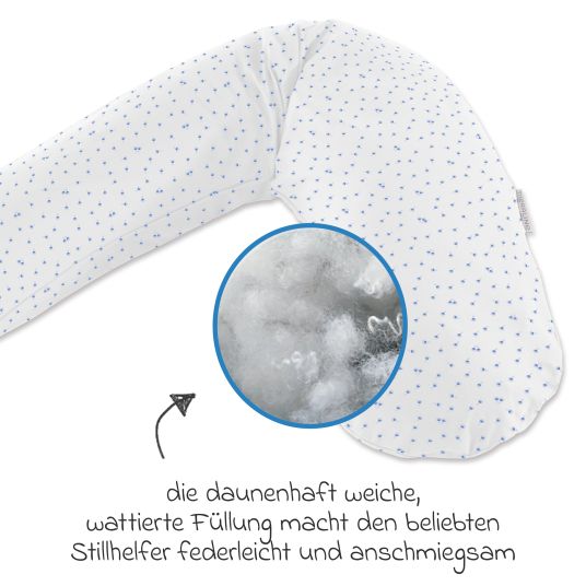 Theraline Nursing pillow The Original with polyester hollow fiber filling incl. cover 190 cm - Blümlein - Blue