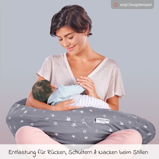 Theraline Cuscino per allattamento The Original con imbottitura in fibra cava di poliestere, fodera inclusa 190 cm - Blümlein - Blu