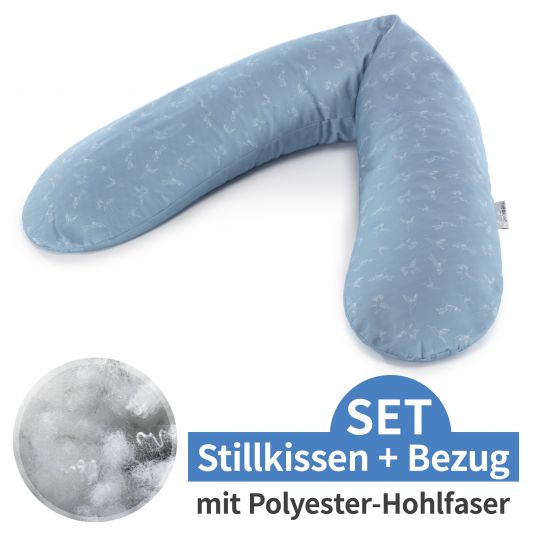 Theraline Nursing pillow The Original with polyester hollow fiber filling incl. cover 190 cm - Hummingbirds