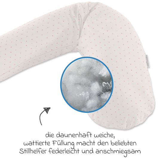 Theraline Nursing pillow The Original with polyester hollow fiber filling incl. cover 190 cm - Cross