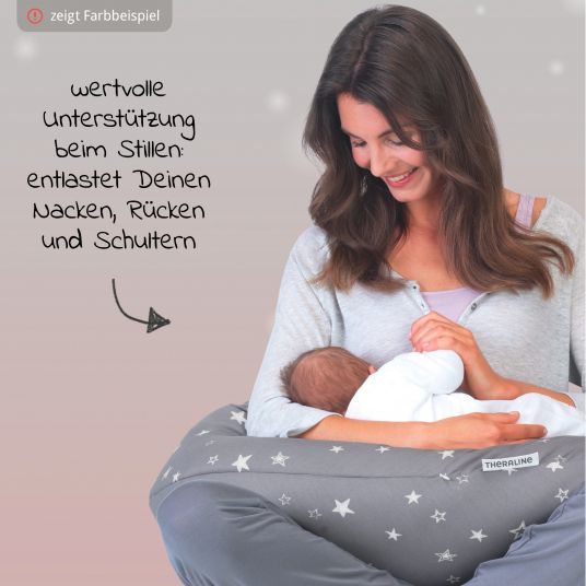 Theraline Breastfeeding pillow The Original with polyester hollow fiber filling incl. cover 190 cm - little starfish