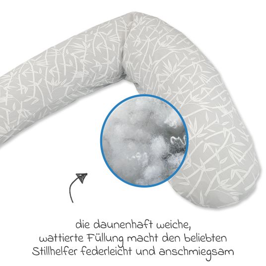 Theraline Nursing pillow The Original with polyester hollow fiber filling incl. cover Bamboo 190 cm - Bamboo forest