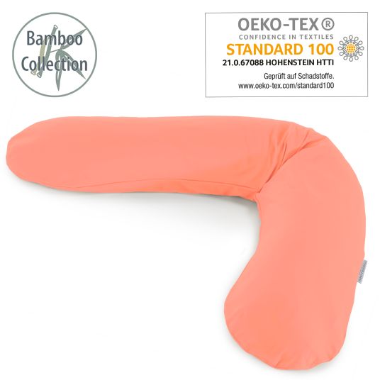 Theraline Nursing pillow The Original with polyester hollow fiber filling incl. cover Bamboo 190 cm - Coral