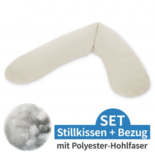Theraline Stillkissen Das Original mit Polyesterhohlfaser-Füllung inkl. Bezug Feinstrick 190 cm - Creme