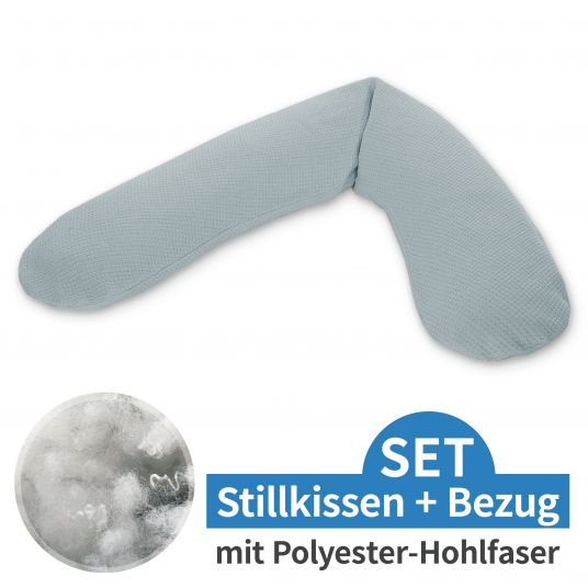 Theraline Stillkissen Das Original mit Polyesterhohlfaser-Füllung inkl. Bezug Feinstrick 190 cm - Nebelblau
