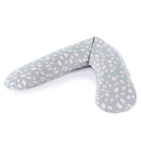 Theraline Nursing Pillow The Original Theraline incl. Cover 190 cm - Delicate Blossoms - Grey Rose