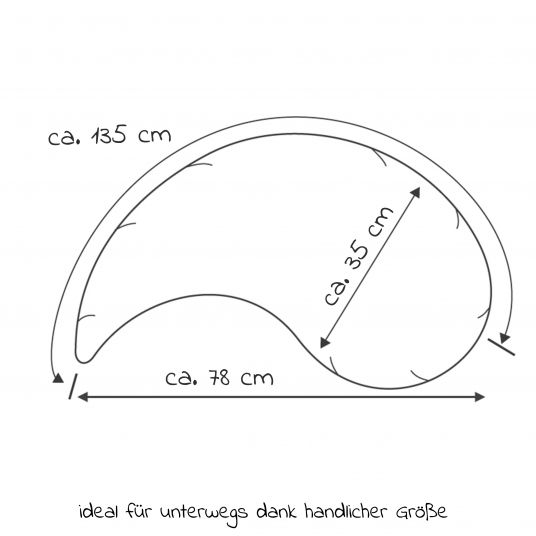 Theraline Cuscino per l'allattamento The Yinnie - imbottitura in microperle 135 cm - senza fodera