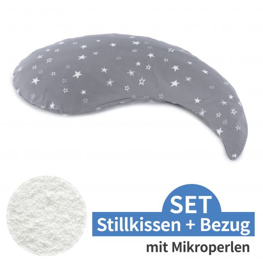 Theraline Nursing pillow The Yinnie with micro bead filling incl. cover 135 cm - starry sky