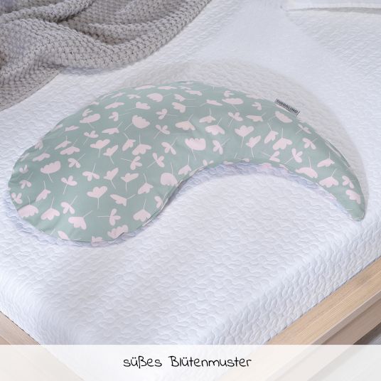 Theraline Nursing pillow The Yinnie with micro bead filling incl. cover 135 cm - Delicate flowers