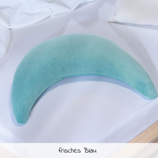 Theraline Nursing Pillow The Plush Moon with Micro Bead Filling 140 cm - Ice Blue