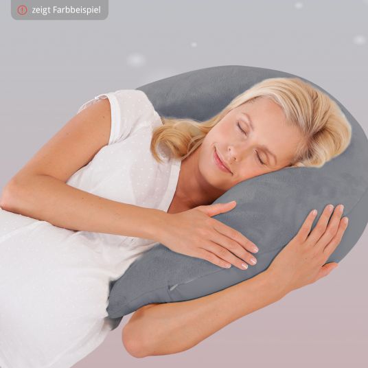 Theraline Cuscino per l'allattamento The Plush Moon con imbottitura in microperle 140 cm - Malva