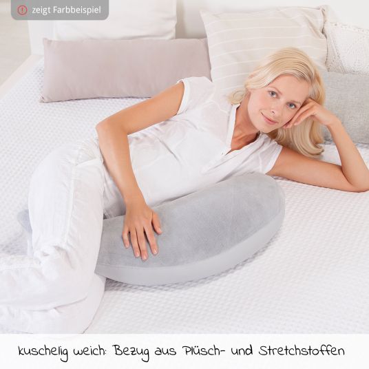 Theraline Nursing pillow The plush moon with micro beads filling 140 cm - poplar