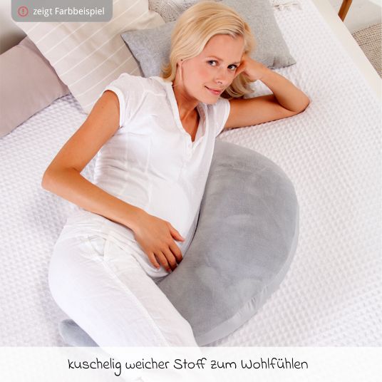 Theraline Nursing pillow The plush moon with microbead filling 140 cm - Poplar
