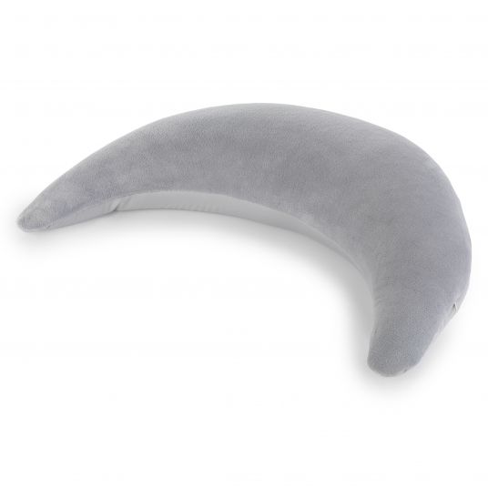 Theraline Nursing pillow The plush moon with microbead filling 140 cm - silver-grey