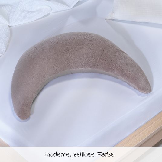 Theraline Nursing Pillow The Plush Moon with Micro Bead Filling 140 cm - Taupe