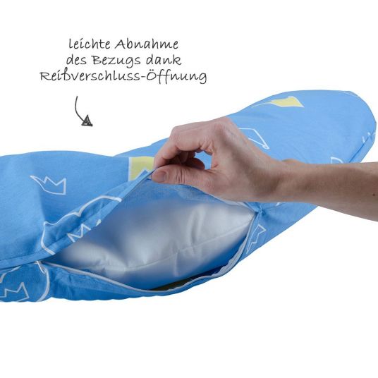 Theraline Stillkissen Dodo Pillow 170 cm - Krönchen Blau