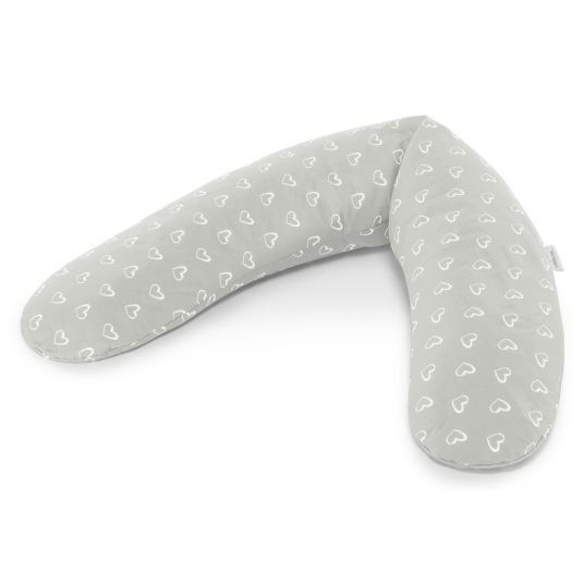 Theraline Nursing pillow comfort 180 cm - Hearts - grey