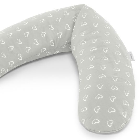 Theraline Nursing pillow comfort 180 cm - Hearts - grey