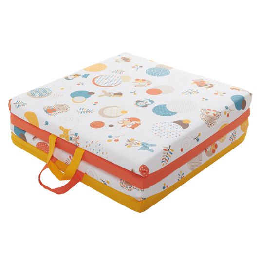 Tineo Travel bed & play mattress 3 in 1 60 x 120 cm - Forest friends - Colourful
