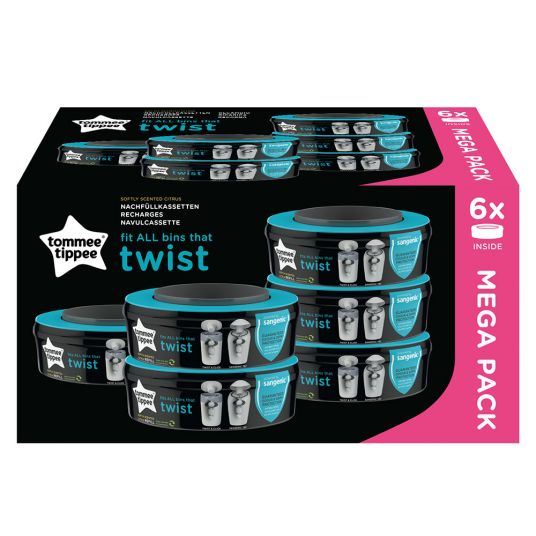 Tommee Tippee Cassetta di ricarica per pannolini Twist & Click - Confezione da 6