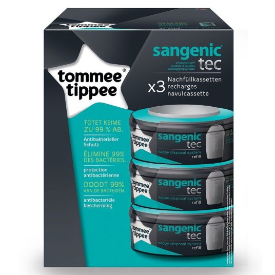 Tommee Tippee Cassetta di ricarica per il pannolino Twister Sangenic Tec - Confezione da 3