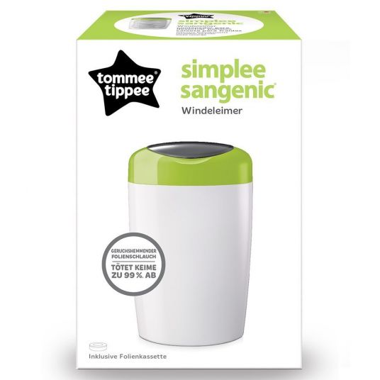 Tommee Tippee Diaper Pail Simplee Sangenic - Apple Green White