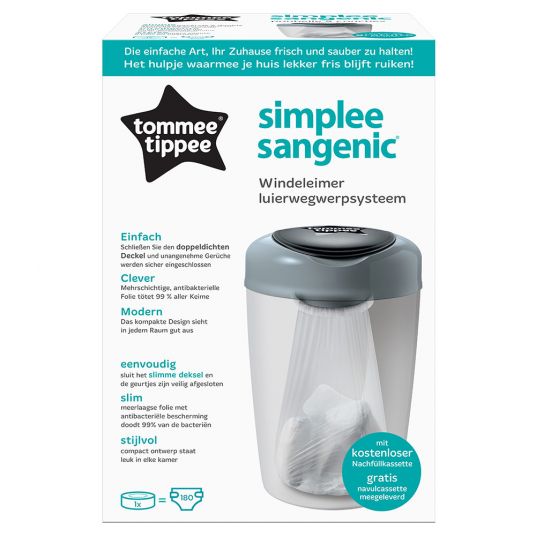 Tommee Tippee Nappy Bucket Simplee Sangenic - Grey