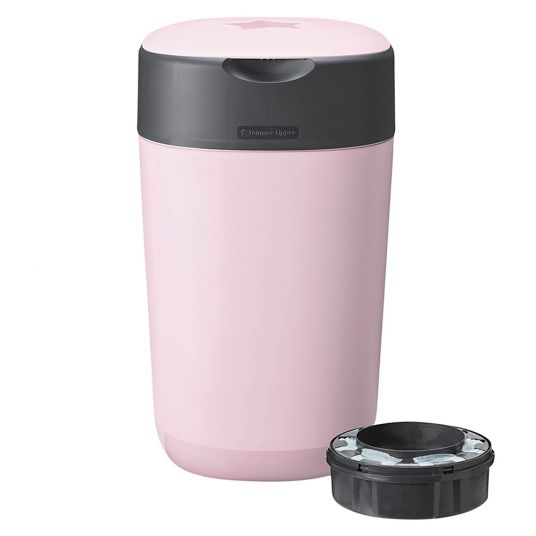 Tommee Tippee Diaper Pail Twist and Click Sangenic incl. 1 refill cartridge - Greenfilm™ - Pink