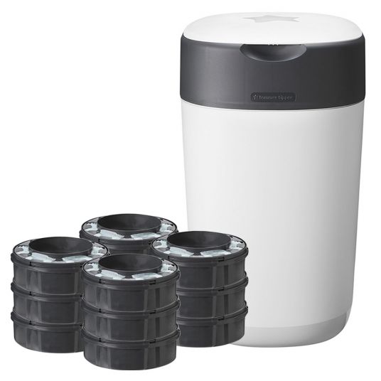 Tommee Tippee Diaper Pail Twist and Click Sangenic incl. 12 refill cassettes - Greenfilm™ - White