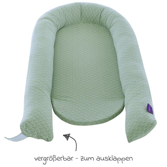 Träumeland Home Comfort nido accogliente con materasso in schiuma morbida - Pesci - Menta