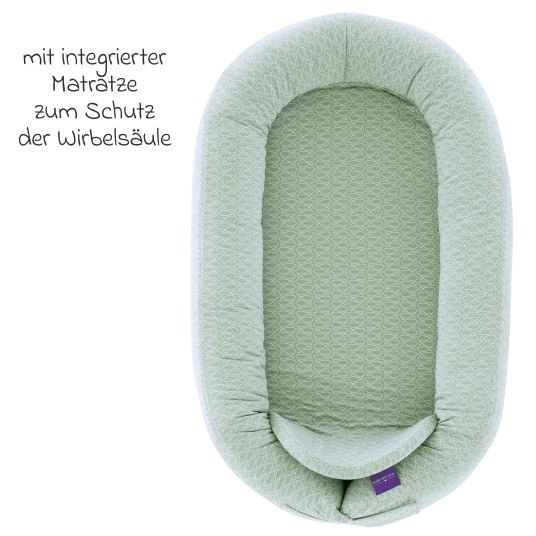 Träumeland Home Comfort cuddly nest with soft foam mattress - Pisces - Mint
