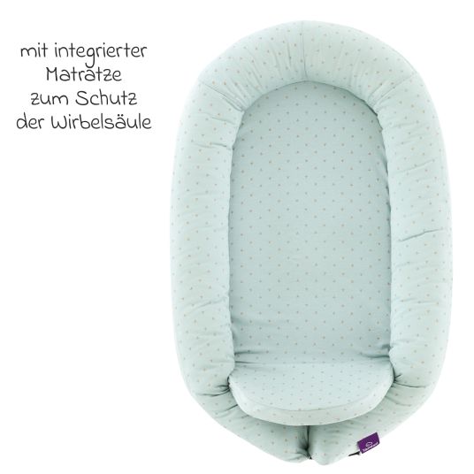 Träumeland Home Comfort cuddly nest with soft foam mattress - Twister - Blue