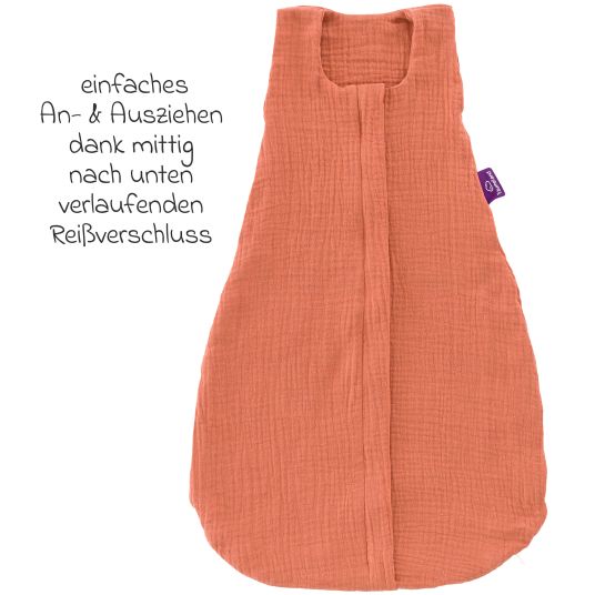 Träumeland Liebmich muslin summer sleeping bag - apricot - size 60